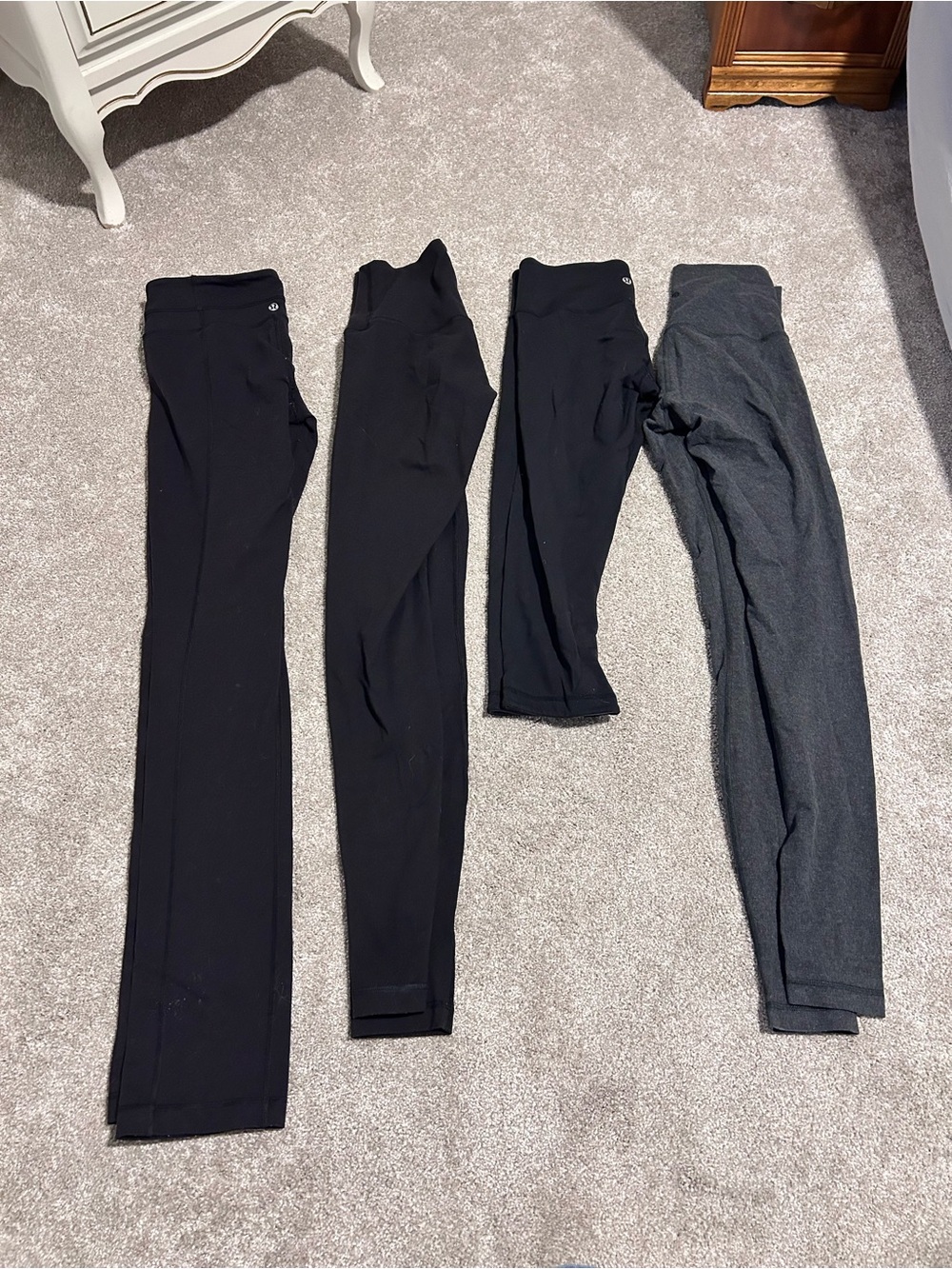 Lululemon Leggings 4 PC Bundle Black Gray Yoga Pants Athleisure Workout Everyday